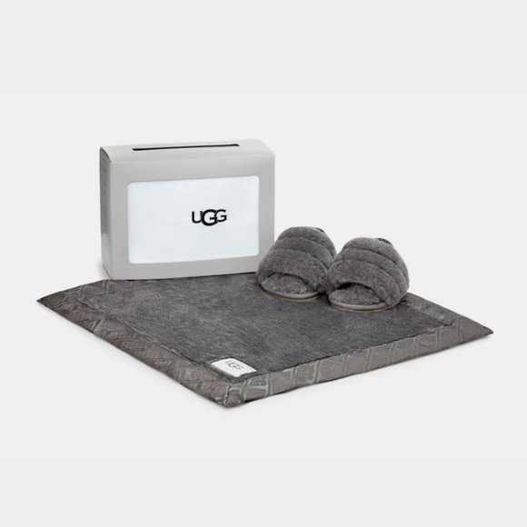 UGG Fluff Yeah Slide And Lovey in Pink , Red and Charcoal - Picture 3 of 13